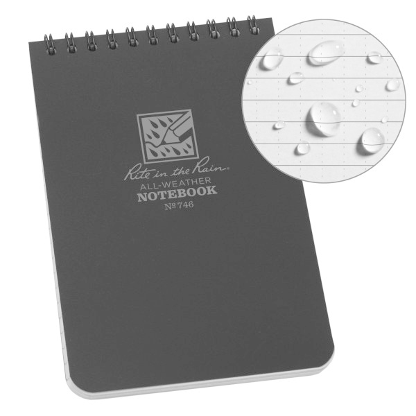 Top-Spiraal Notebook 4x6" Black