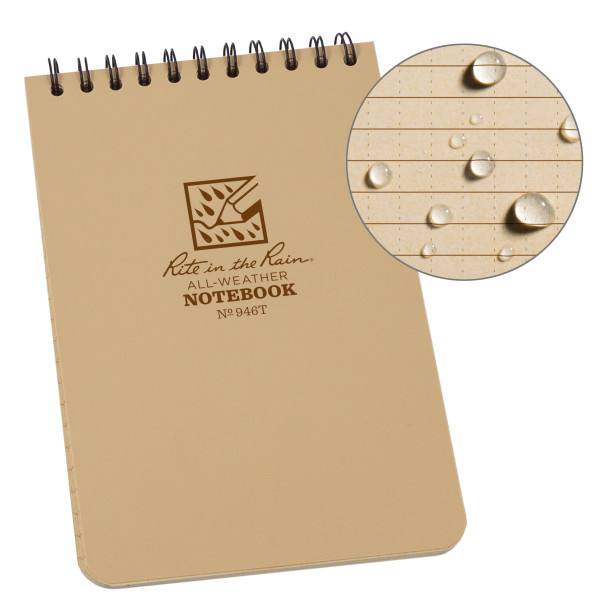 Top-Spiraal Notebook 4x6" Tan