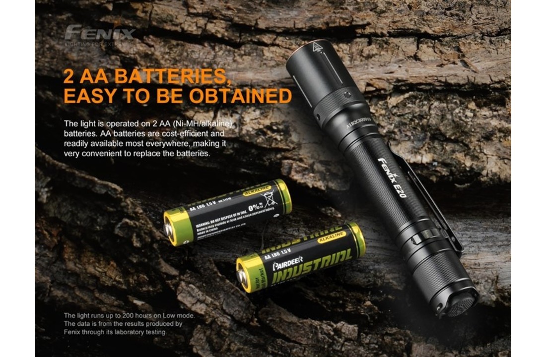 E20 V2.0 Flashlight (350 lumen) incl. AA Batteries