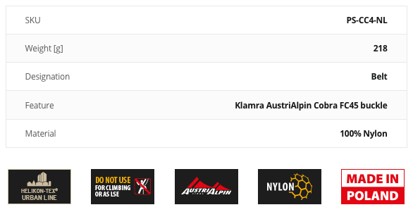 Cobra (FC45) Tactical Belt Black