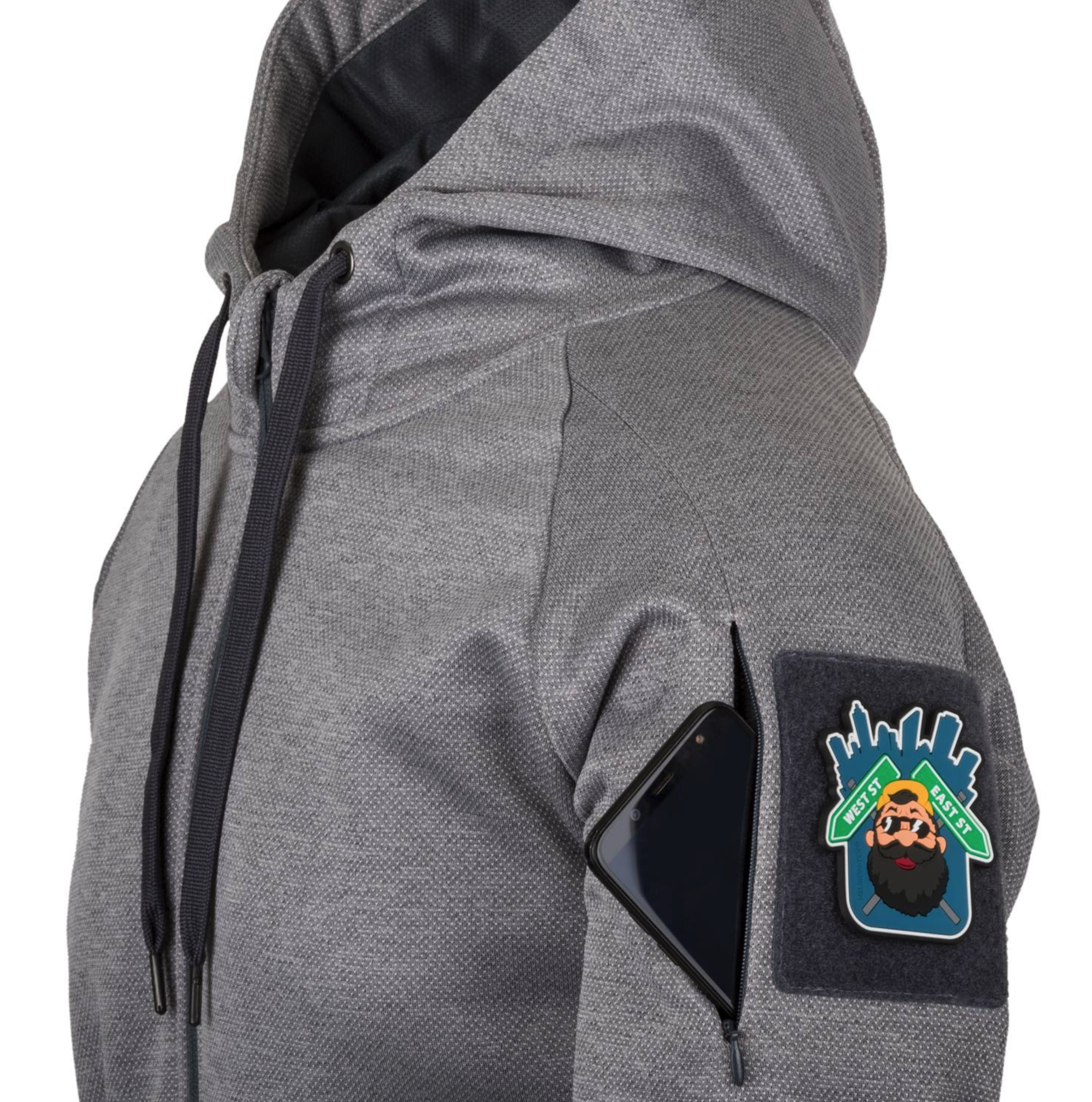 Urban Tactical Hoodie  Full Zip Grijs Melange