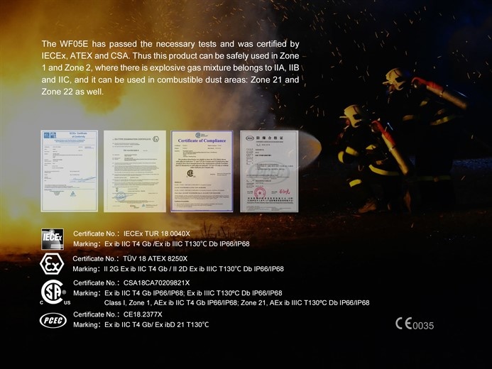 WF05E ATEX Zaklamp / Flashlight (85 lumen) incl. AAA Batteries