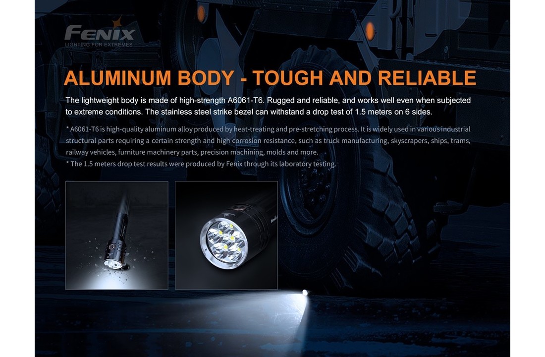LR35R Zaklamp / Flashlight (10.000 lumen) incl. Batteries