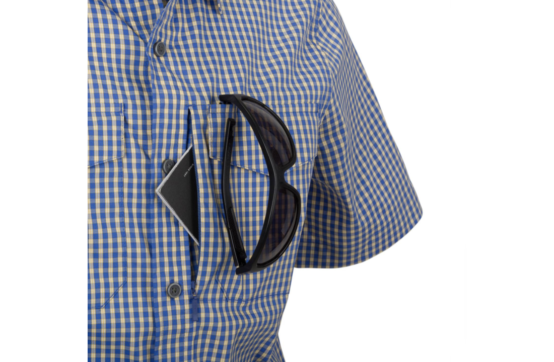 Covert Concealed Carry Shirt Short Sleeve Royal Blue Checkered