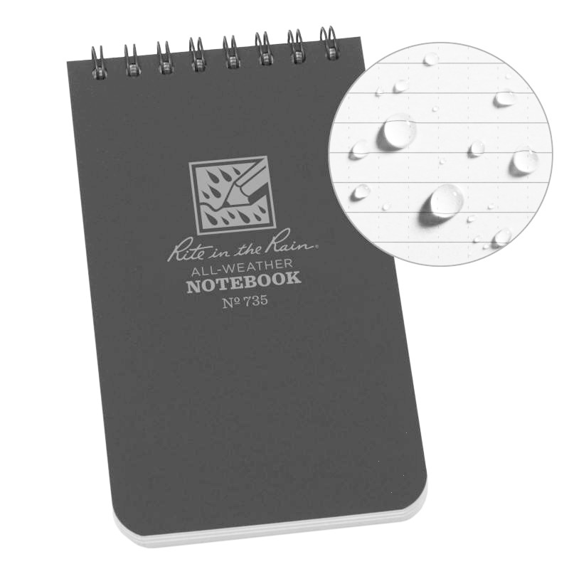 Top-Spiraal Notebook 3x5" Black