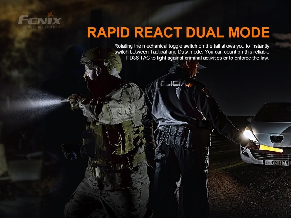 PD36TAC Zaklamp / Flashlight (3000 lumen) Incl. Accu