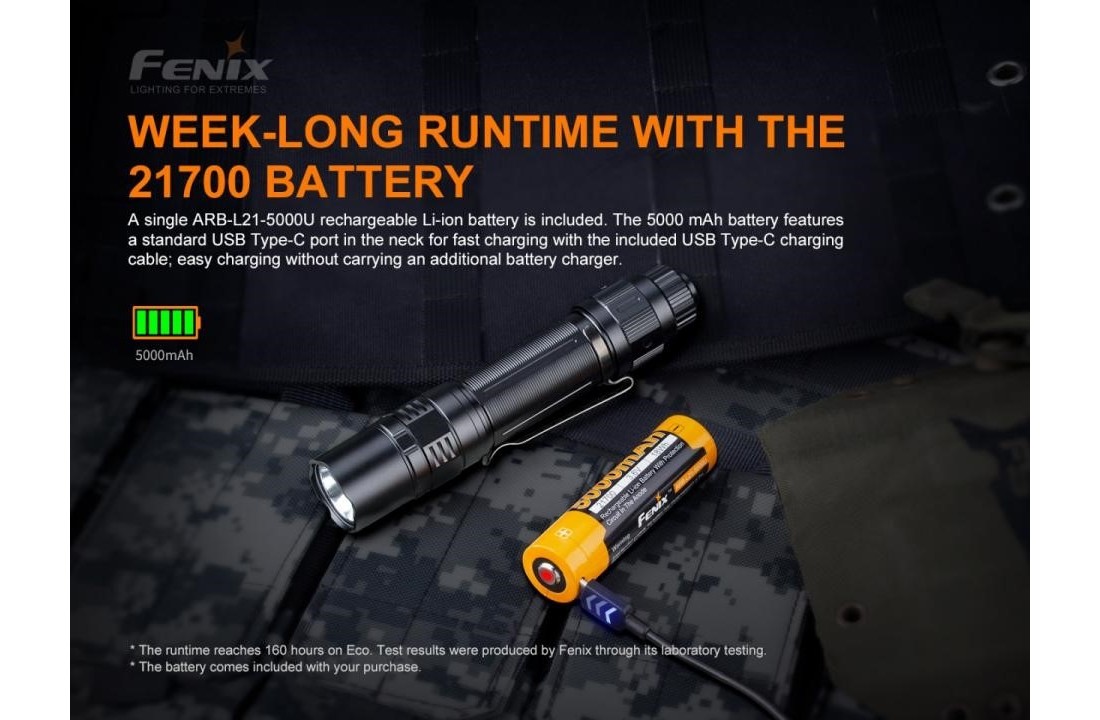 PD36 TAC Zaklamp/Taclight (3000 lumen) incl. Battery