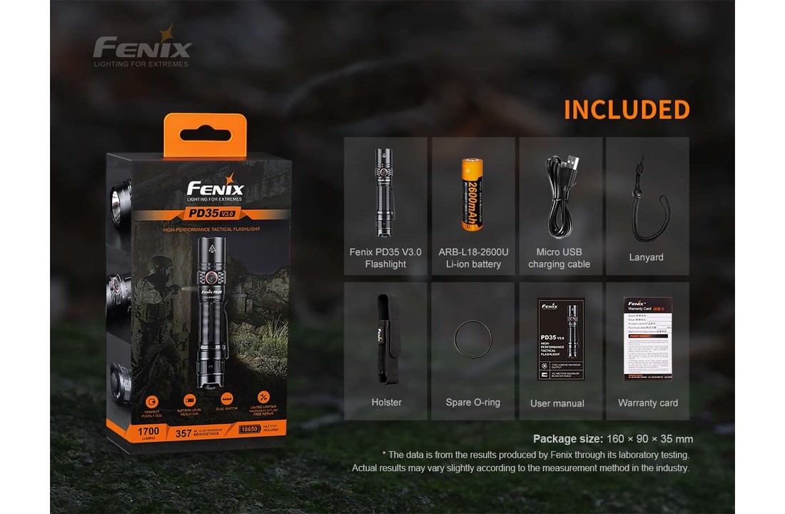 PD35 v3.0 Zaklamp/Flashlight (1700 lumen)