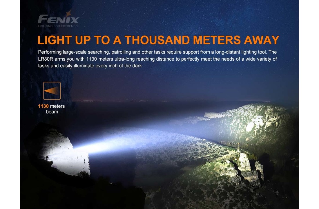 LR80R Zaklamp / Flashlight (18.000 lumen)