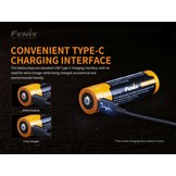 ARB-L21-5000U (21700) USB oplaadbare 3.7V 5000mAh accu