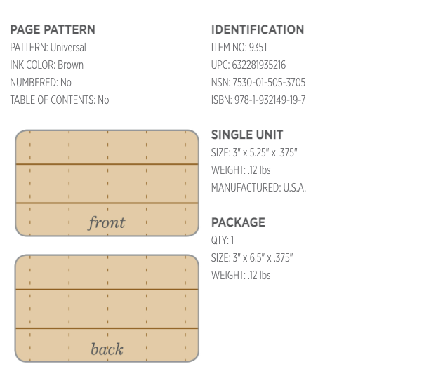 Top-Spiraal Notebook 3x5" Tan