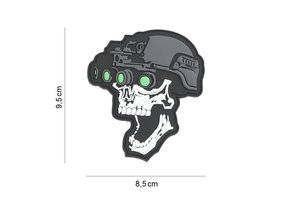 Night Vision Skull PVC Patch White