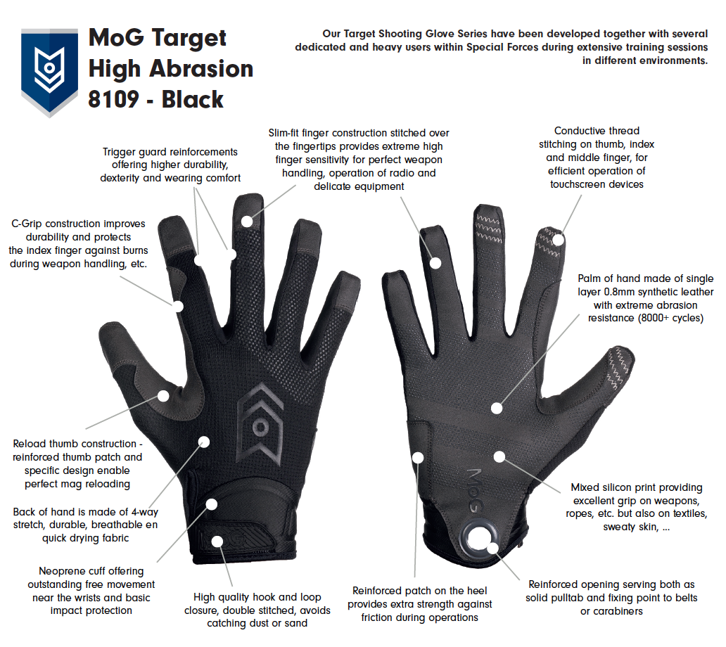 8109B - TARGET High Abrasion Gloves Black Wolf