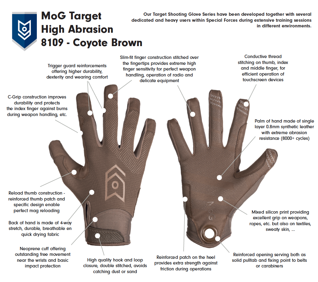 8109C - TARGET High Abrasion Gloves Coyote