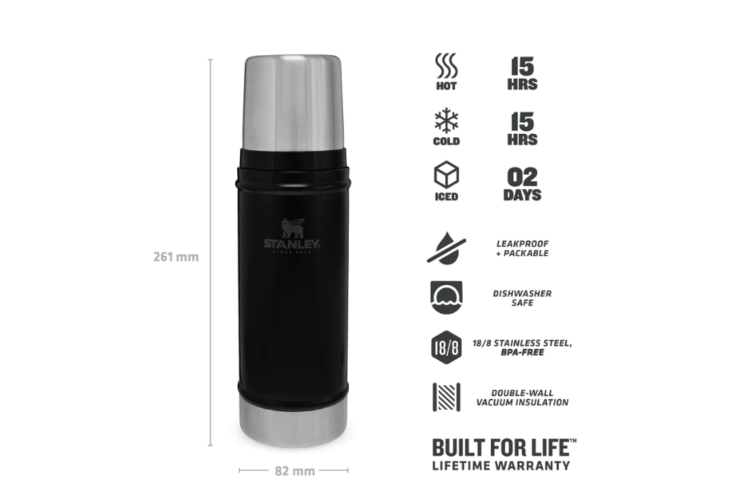 Stanley Classic Vacuum Bottle .47L (Matte Black)