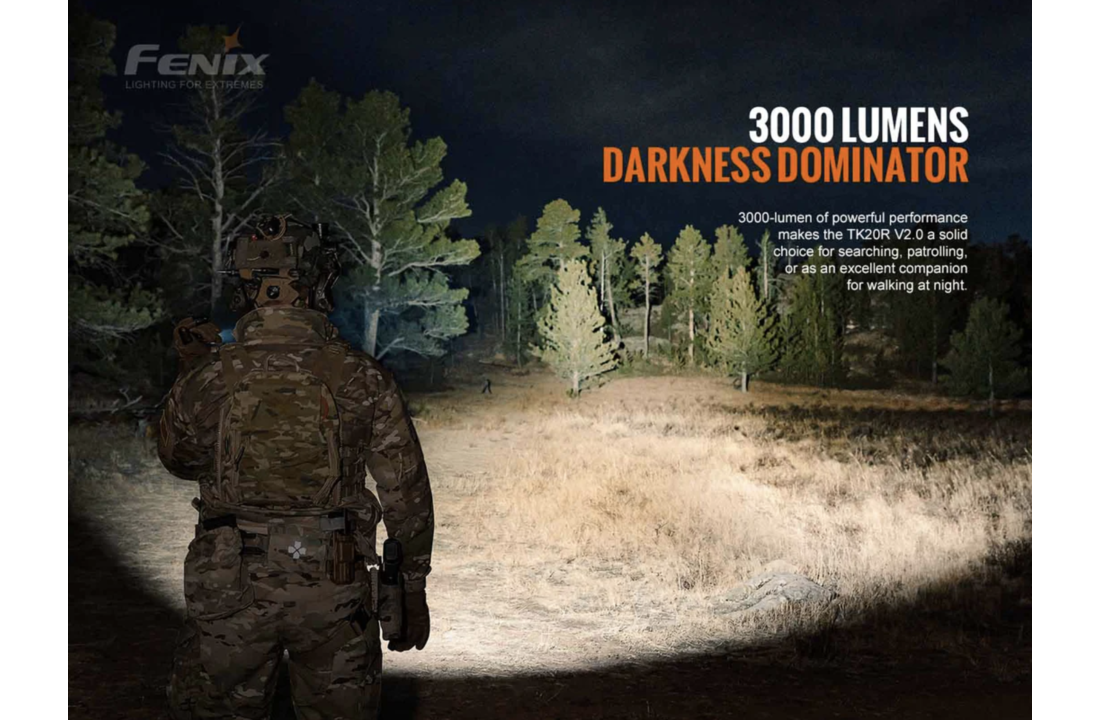 TK20R V2.0 Zaklamp / Flashlight (3000 lumen) incl. Accu