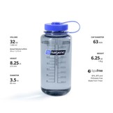 Wide Mouth Sustain Water Bottle 1L Slate Blue