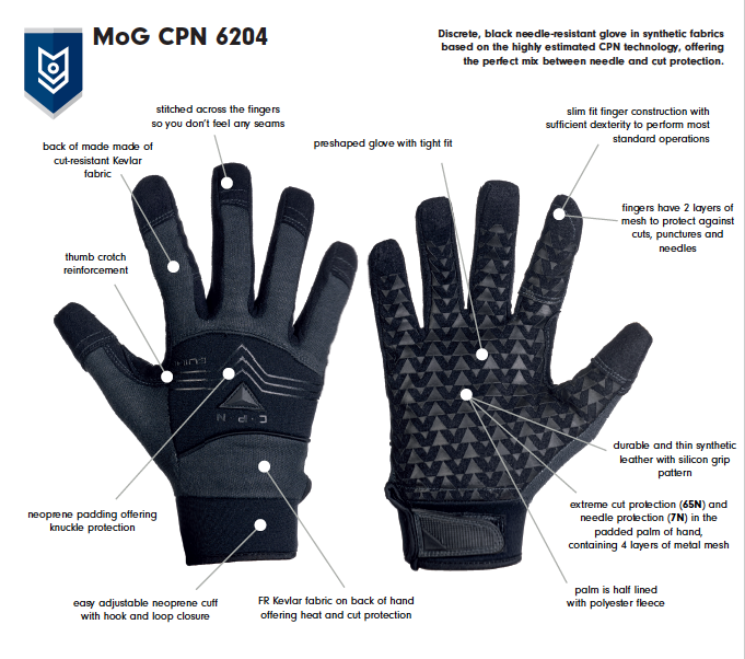 6204 CPN Gloves Black Grey