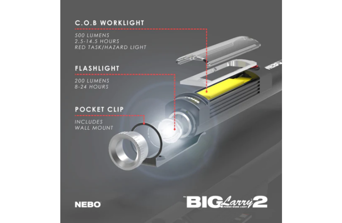 Big Larry 2 Pocket Light Aluminium (500 lumen)