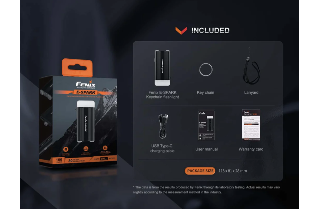 E-SPARK Keychain Flashlight & Emergency Powerbank (100 lumen)