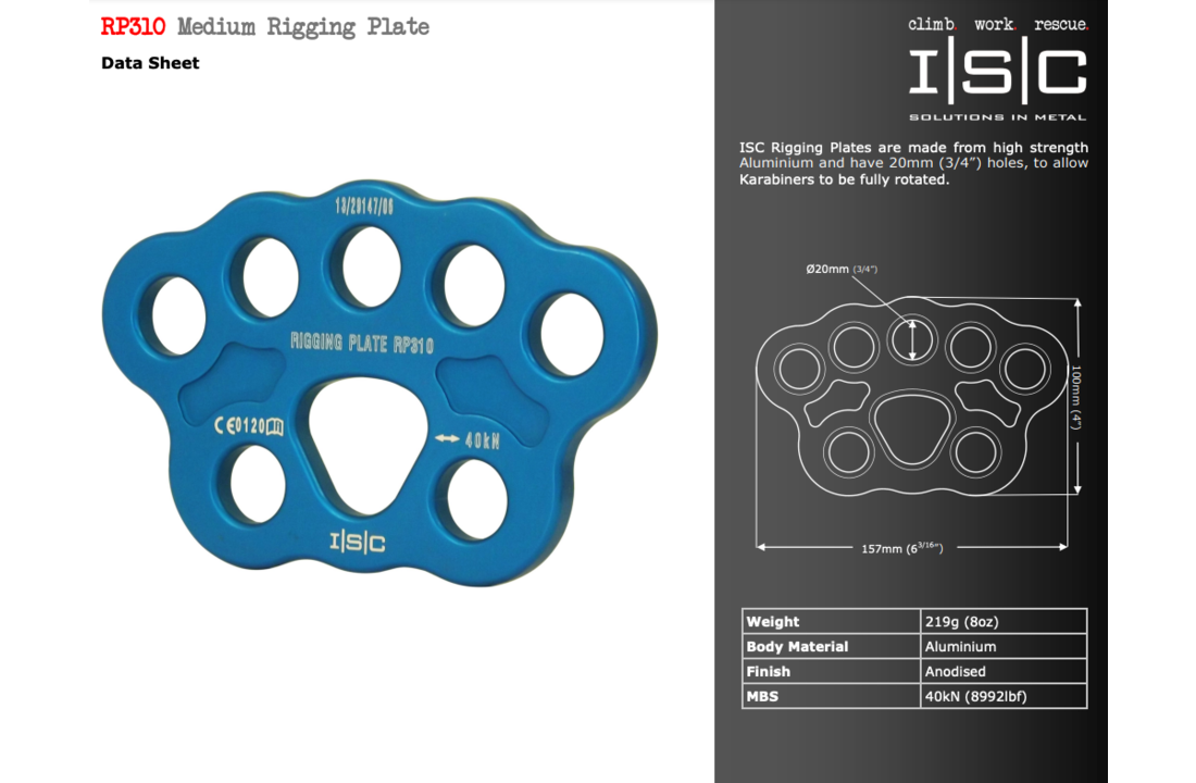 Rigging Plate 40kN Medium Black
