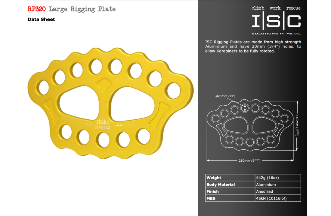 Rigging Plate 45kN Large Black