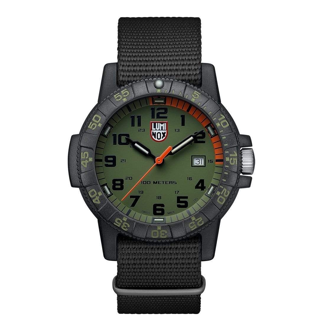 0337 Leather Back SEA Turtle Giant Black Green (44mm)