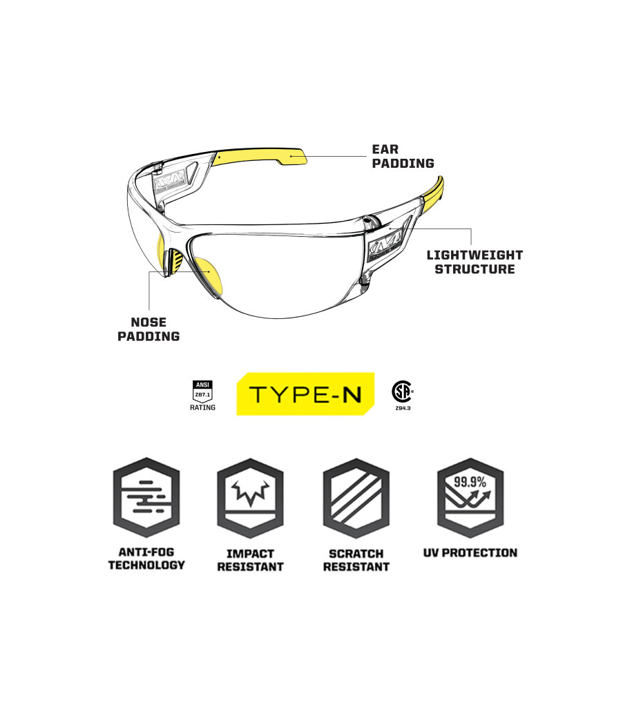 Mechanix Vision Type-N Amber Ballistic Glasses