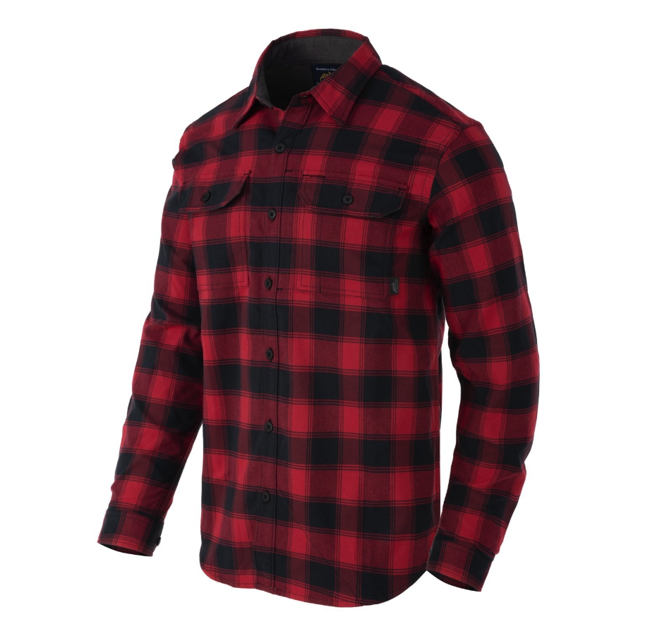 Greyman Shirt Coral Crimson Checkered