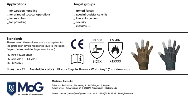 8114B - TARGET Trivium High Abrasion Gloves Black Wolf