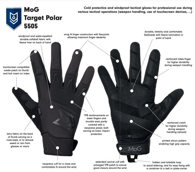 5505B - TARGET Polar Winter Gloves Black