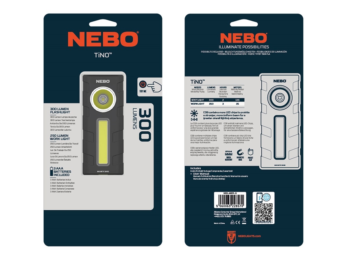 TiNO Pocket Light 300 lumen Grey