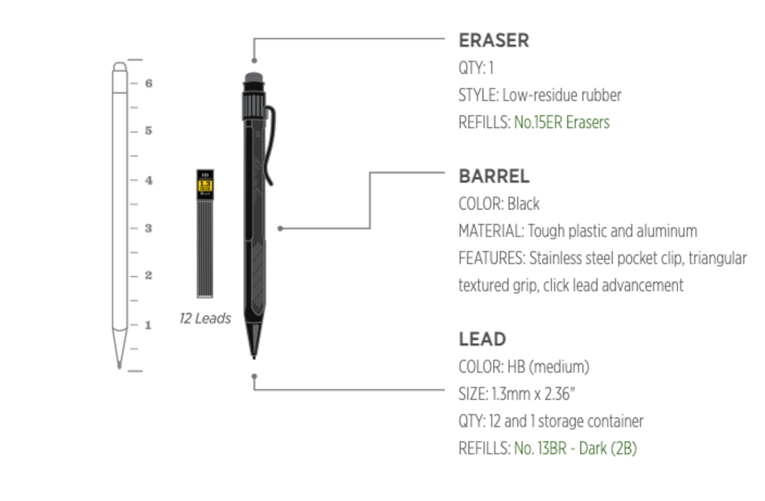 Work Ready Alu Mechanical Pencil 1.3 Black