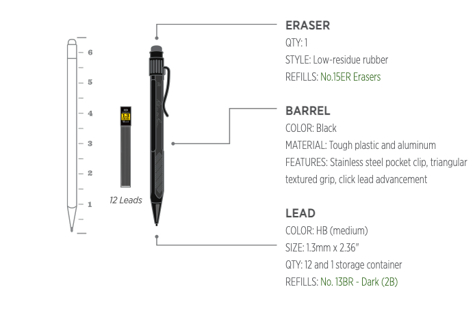 Work Ready Alu Mechanical Pencil 1.3 Black