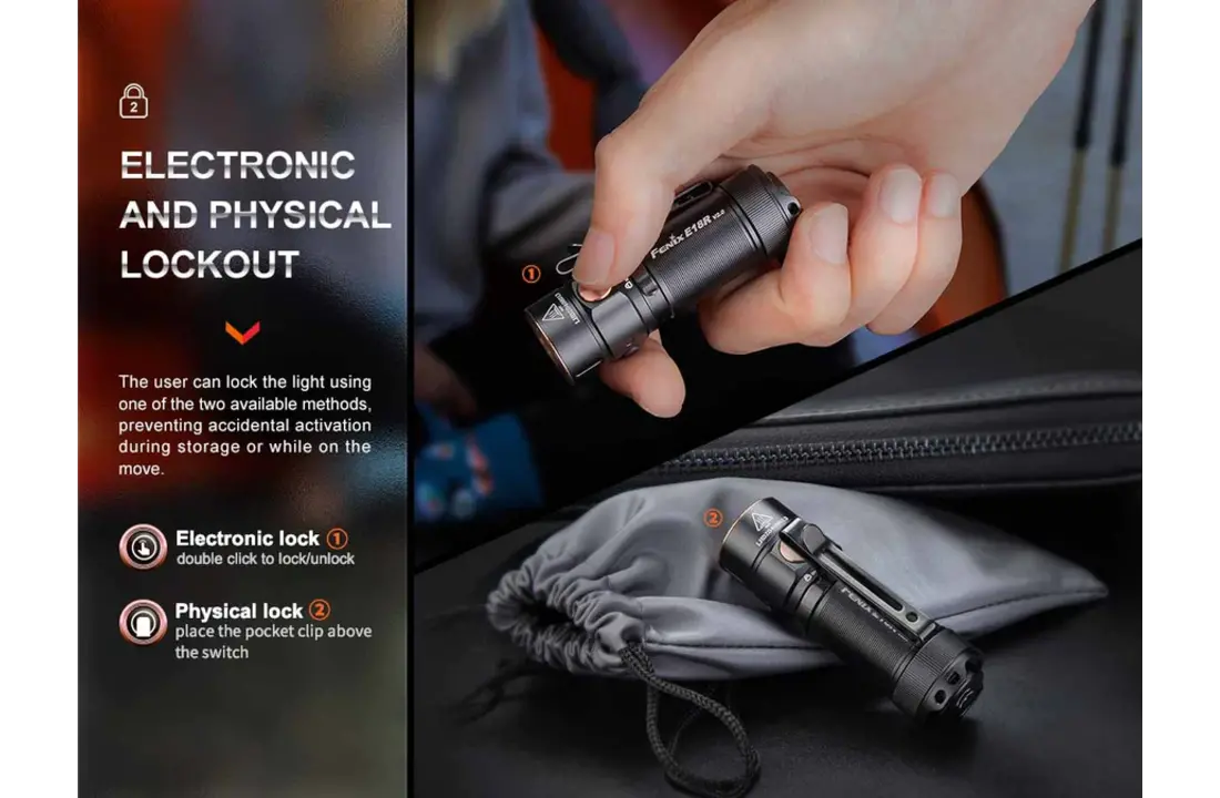 E18R V2.0 Mini Zaklamp / Flashlight (1200 lumen) incl. Accu
