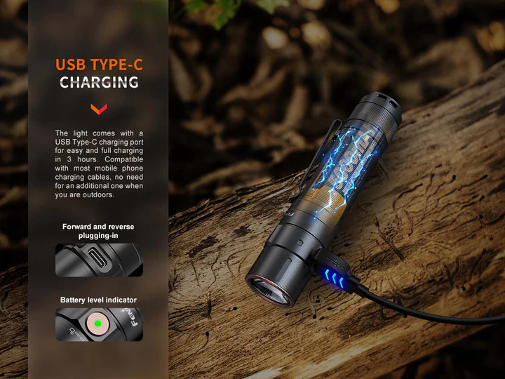 E35R Zaklamp / Flashlight (3100 lumen) incl. Accu