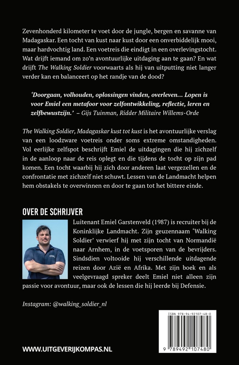 Boek "The Walking Soldier" van Emiel Garstenveld