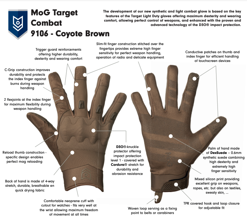 9106C - TARGET Combat Gloves Coyote