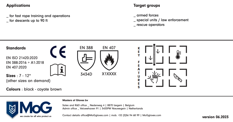 9163B - FAST ROPE Gloves Black