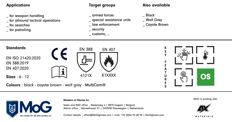 8110M - TARGET High Abrasion ErgoShield Gloves MultiCam
