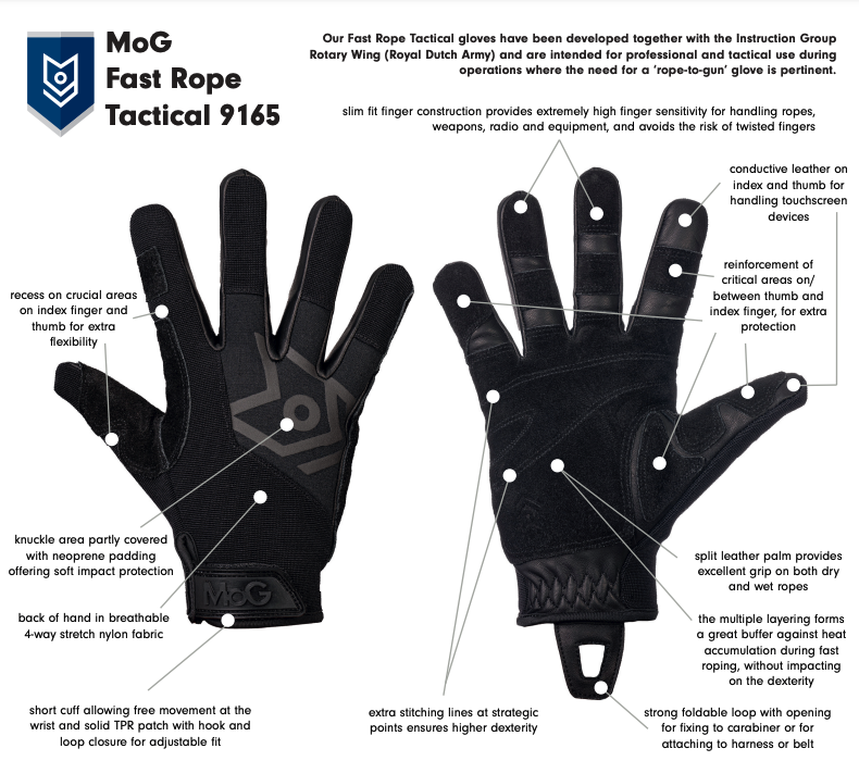9165B - FAST ROPE TACTICAL Gloves Black