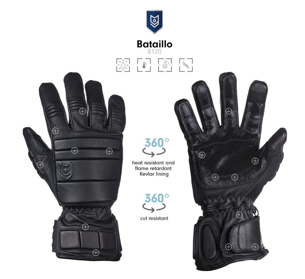 8120 - Bataillo FR Anti Riot Gloves Black