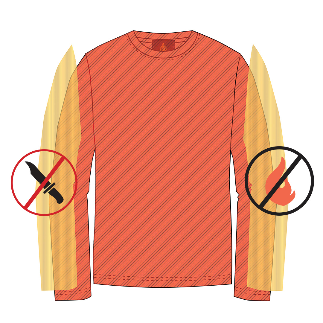 Arm Cut Protection + Full FR LS Shirt Strasburg Navy