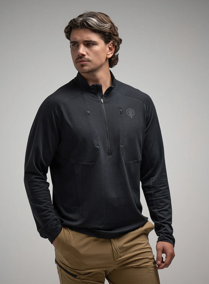 ORYON DELTA Long Sleeve T-Shirt Obsidian Black