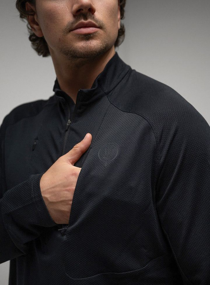 ORYON DELTA Long Sleeve T-Shirt Obsidian Black