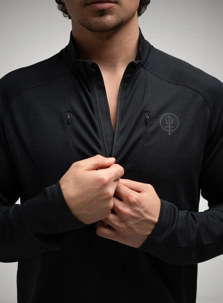 ORYON DELTA Long Sleeve T-Shirt Obsidian Black