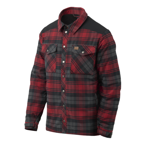 Winter Warden Shirt Slate Crimson Plaid