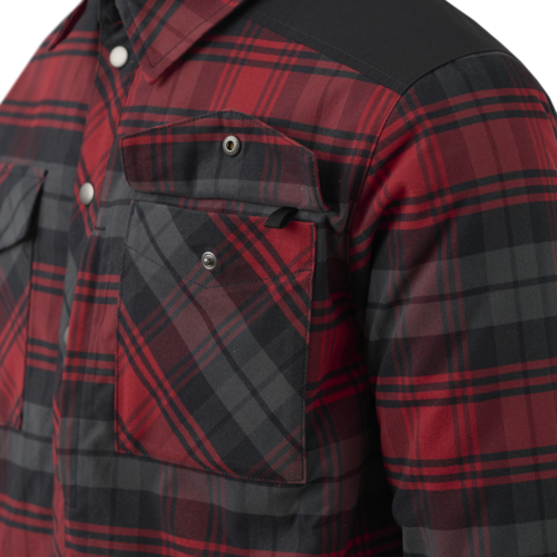 Winter Warden Shirt Slate Crimson Plaid