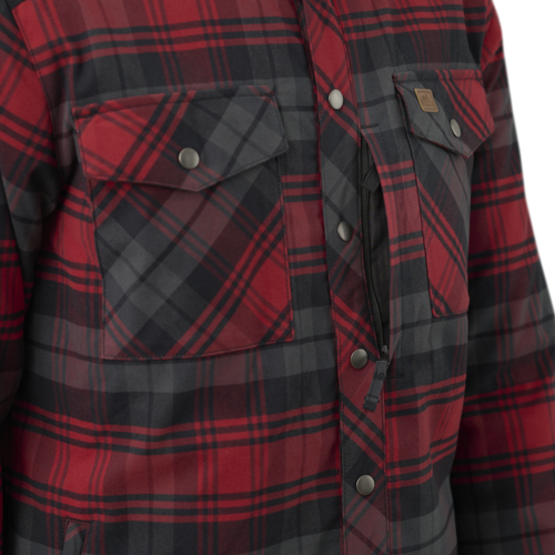 Winter Warden Shirt Slate Crimson Plaid
