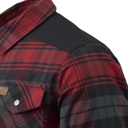 Winter Warden Shirt Slate Crimson Plaid